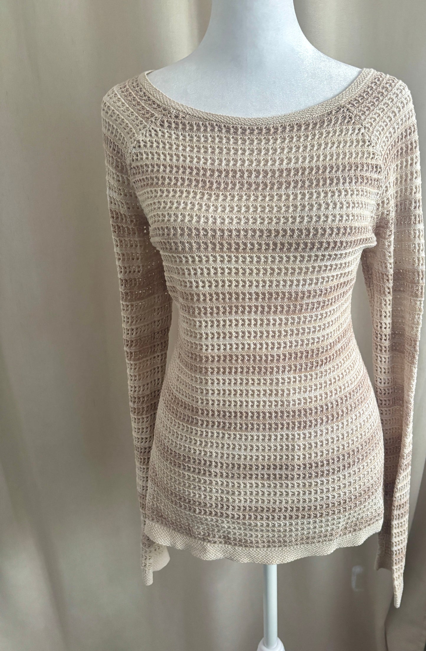 Joe Fresh Crochet Stripe Sweater | Size M