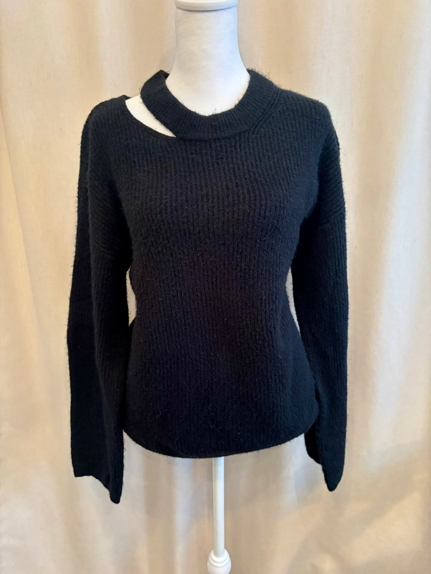 Rails Alexi Black Ribbed Sweater | Size M
