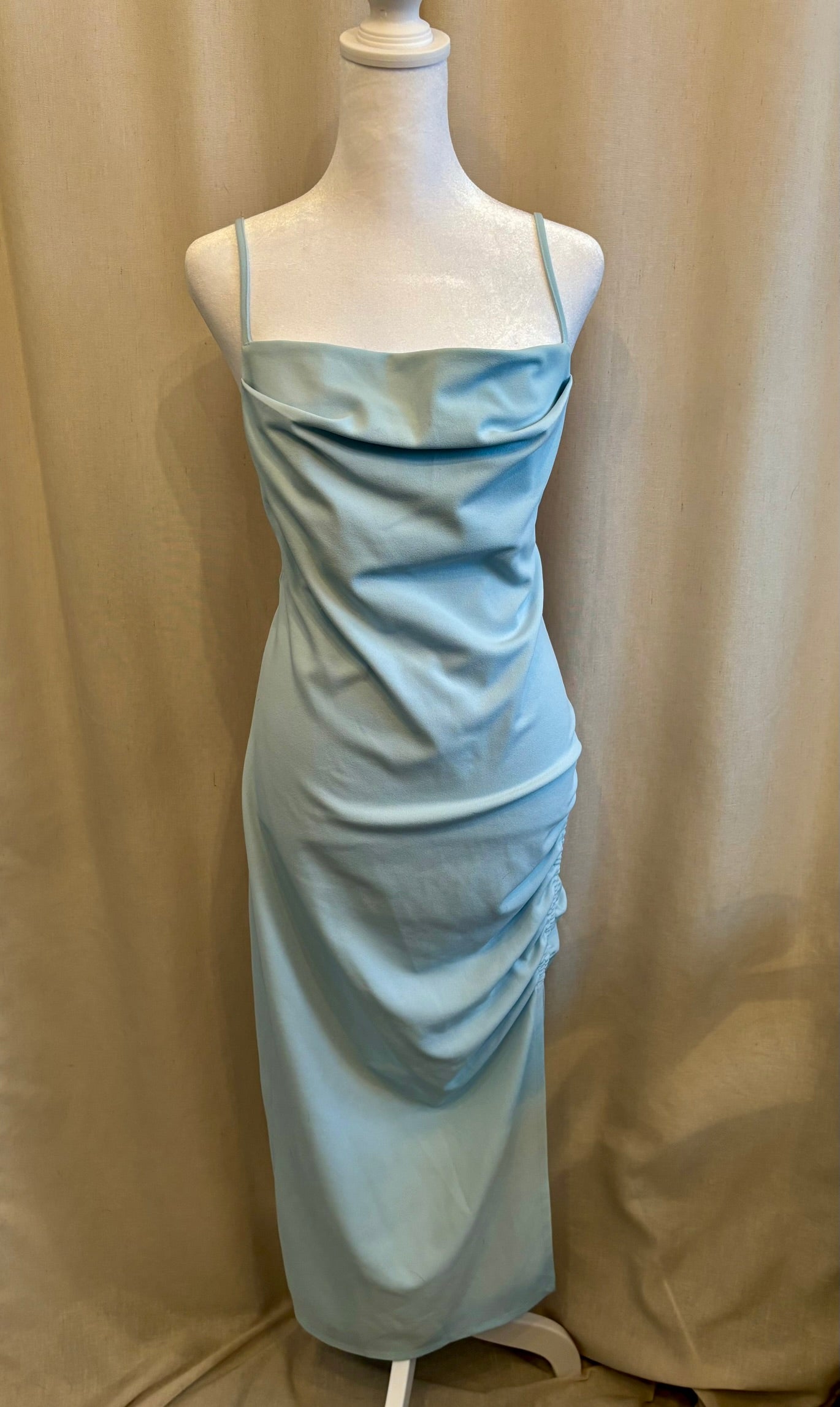 Oak + Fort Light Blue Midi Dress | Size L