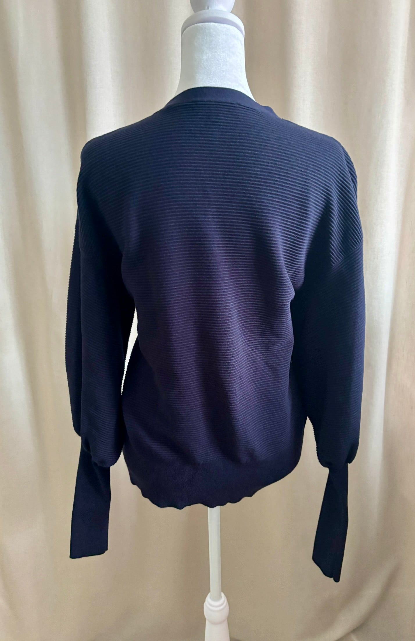 Ted Baker Navy Ribbed Cardigan | Size 1 (XS–S)