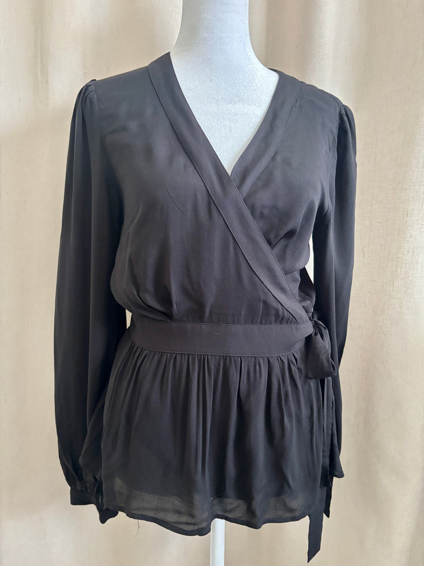 Gap Black Wrap Blouse | Size XS