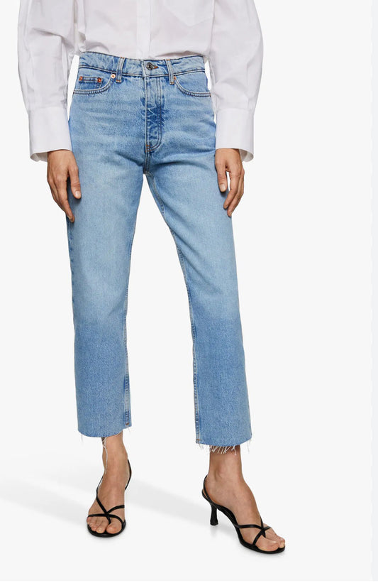 Mango Havana Cropped Straight Denim | Size 2