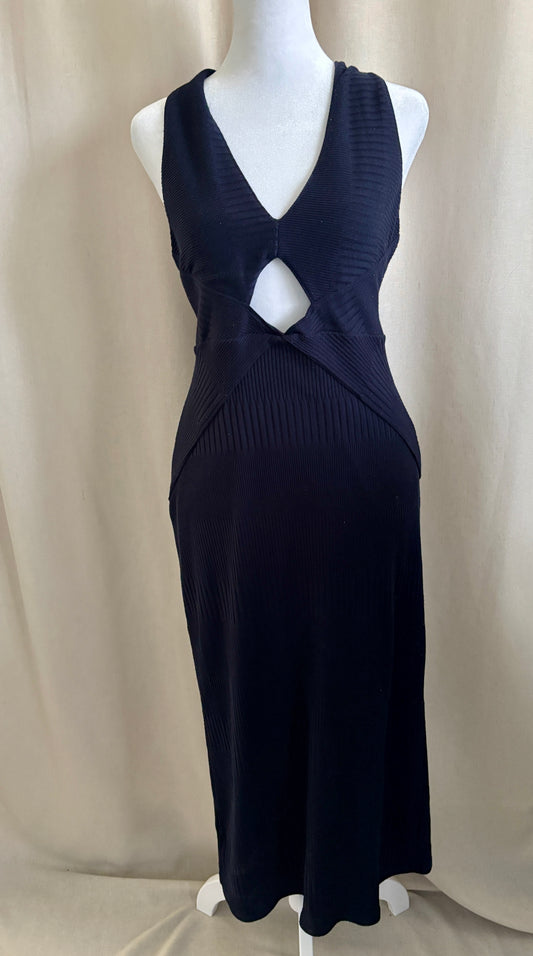Free People Cut-Out Midi Dress Navy | Size L