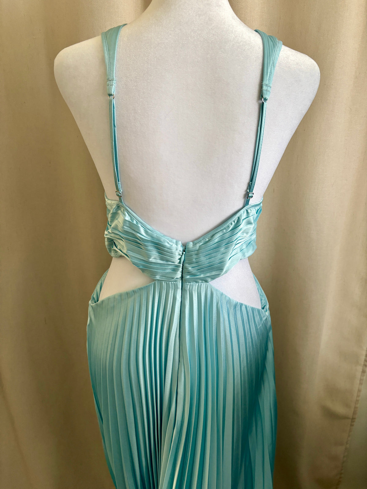 Abercrombie & Fitch Pleated Satin Midi Dress | Size L Tall