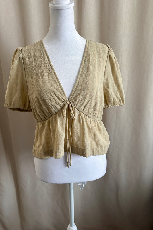 Oak + Fort Crinkle Gauze Blouse | Size M