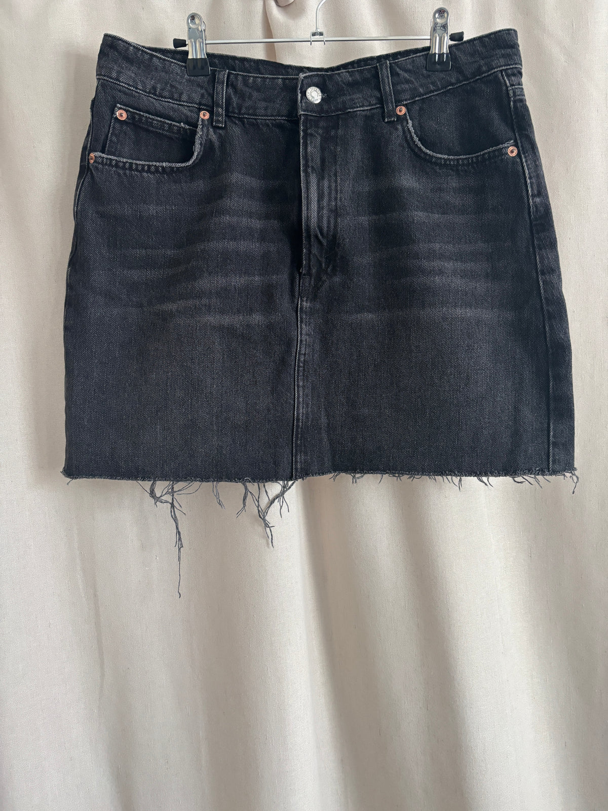 Topshop Black Denim Skirt | Size 10