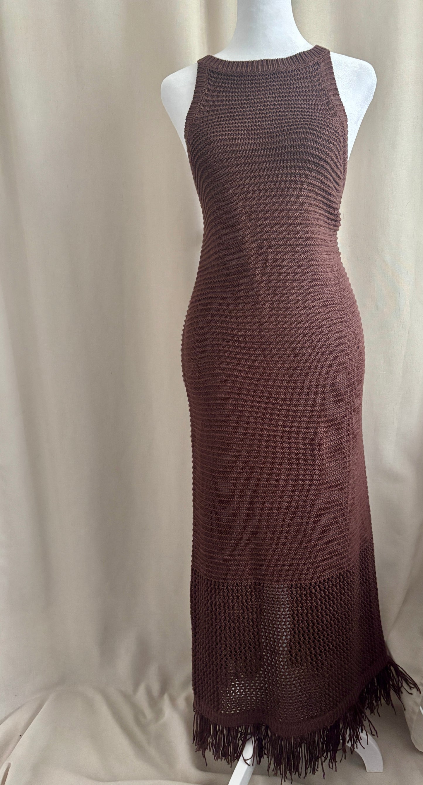 Joe Fresh Crochet Knit Fringe Dress | Size L