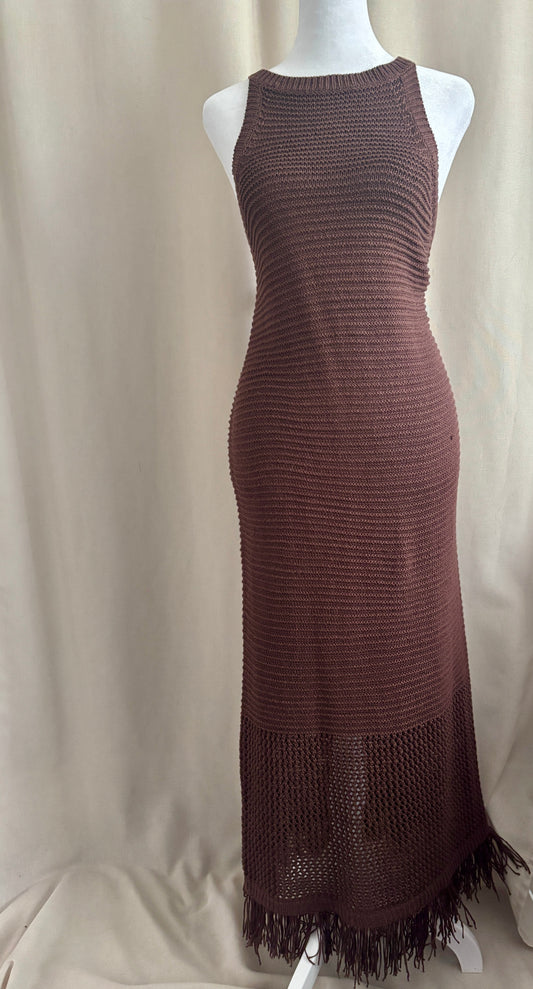Joe Fresh Crochet Knit Fringe Dress | Size L