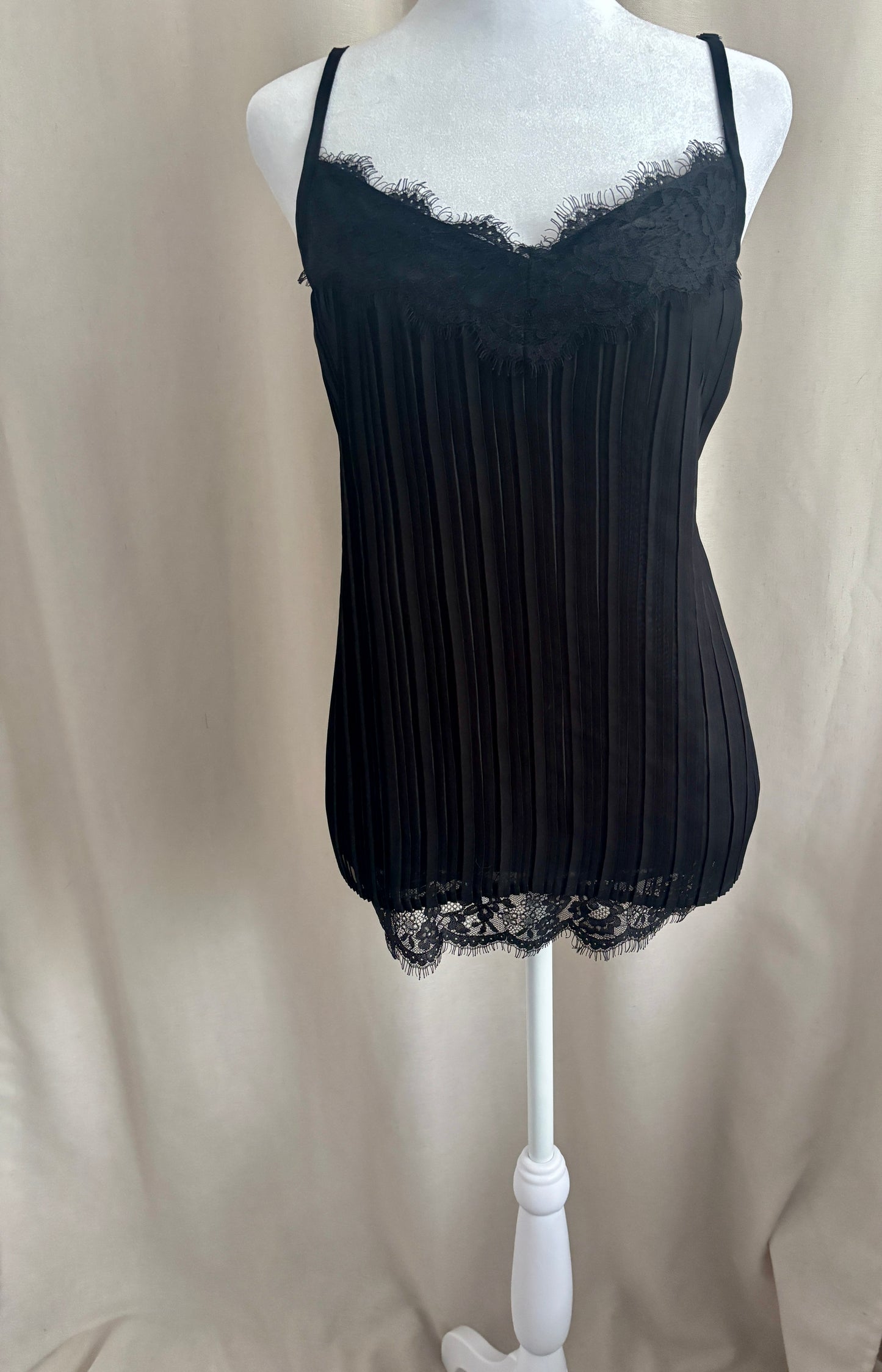 Dex Pleated Lace Trim Camisole | Size M