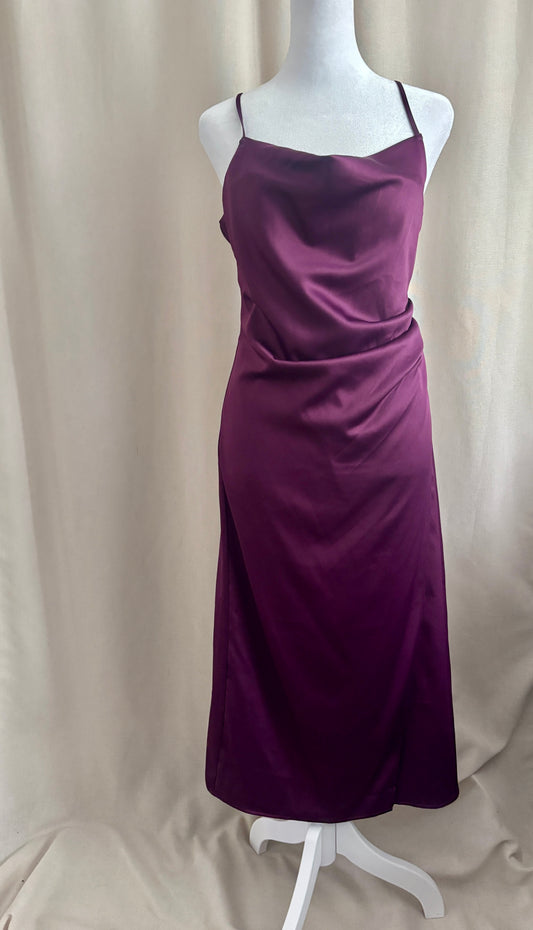 Mari Satin Midi Dress | Size M