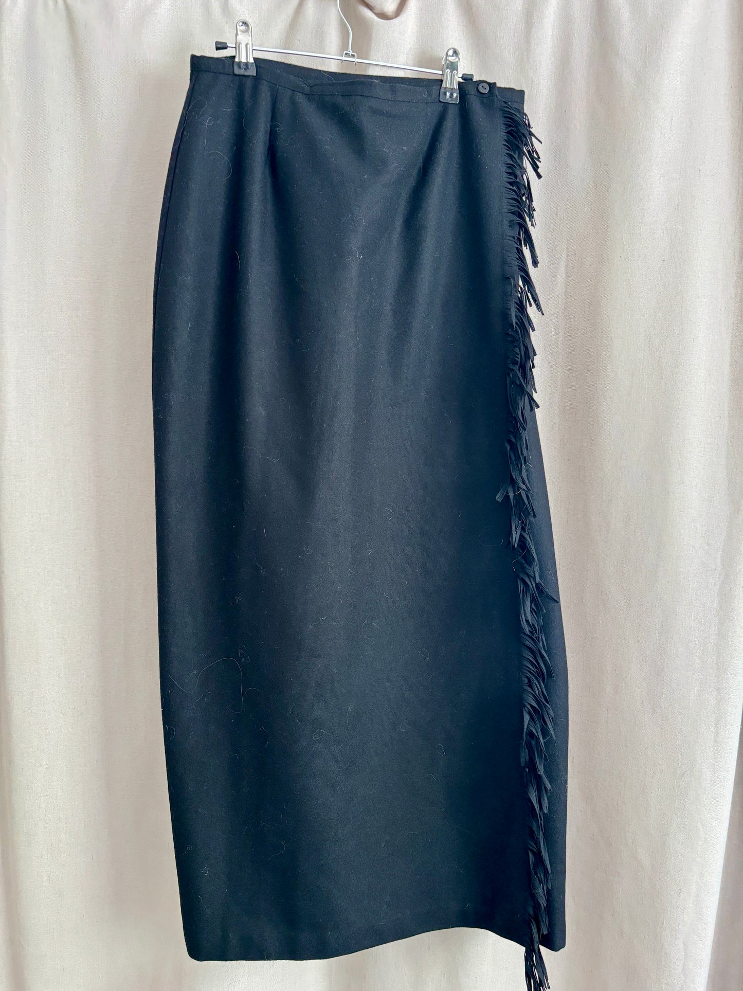 Suzanne Taylor Fringe Trim Midi Skirt | Size 6