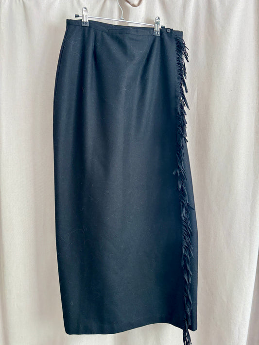 Suzanne Taylor Fringe Trim Midi Skirt | Size 6