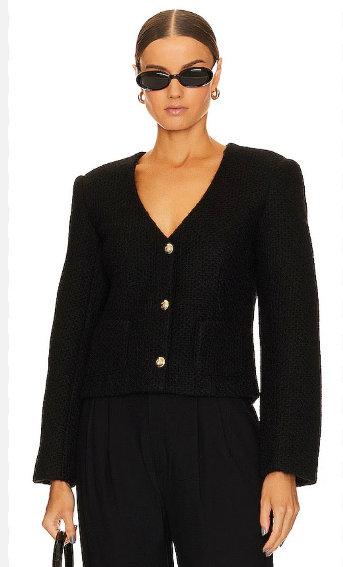 Anine Bing Anitta Tweed Blazer — Size L