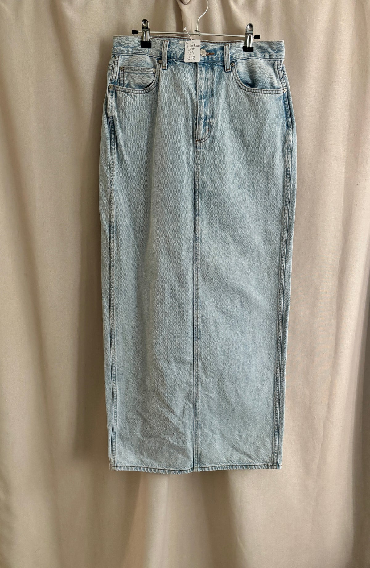 Denim Forum The 90s Pencil Maxi Denim Skirt — 29