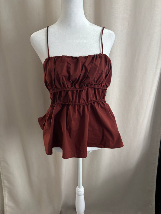 Mango Poplin Camisole — Rust | M