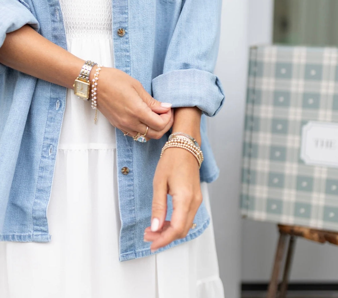 One Wednesday for Jilly Box Chambray Shirt — M
