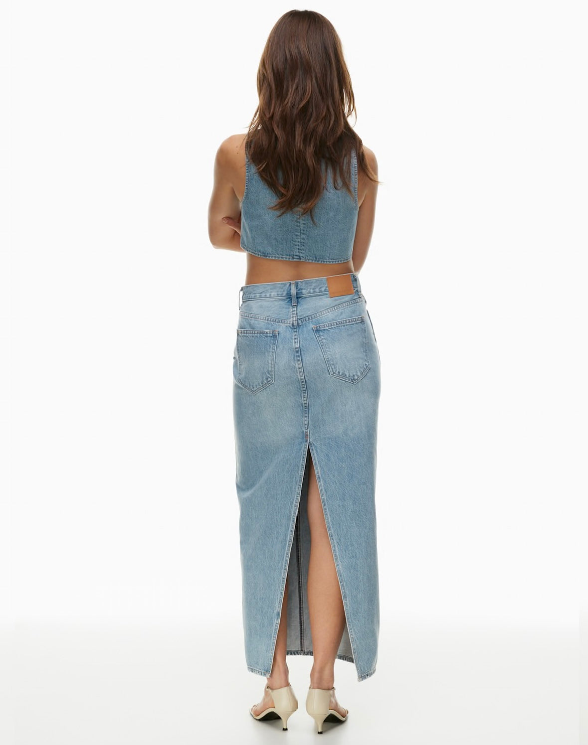 Denim Forum The 90s Pencil Maxi Denim Skirt — 29