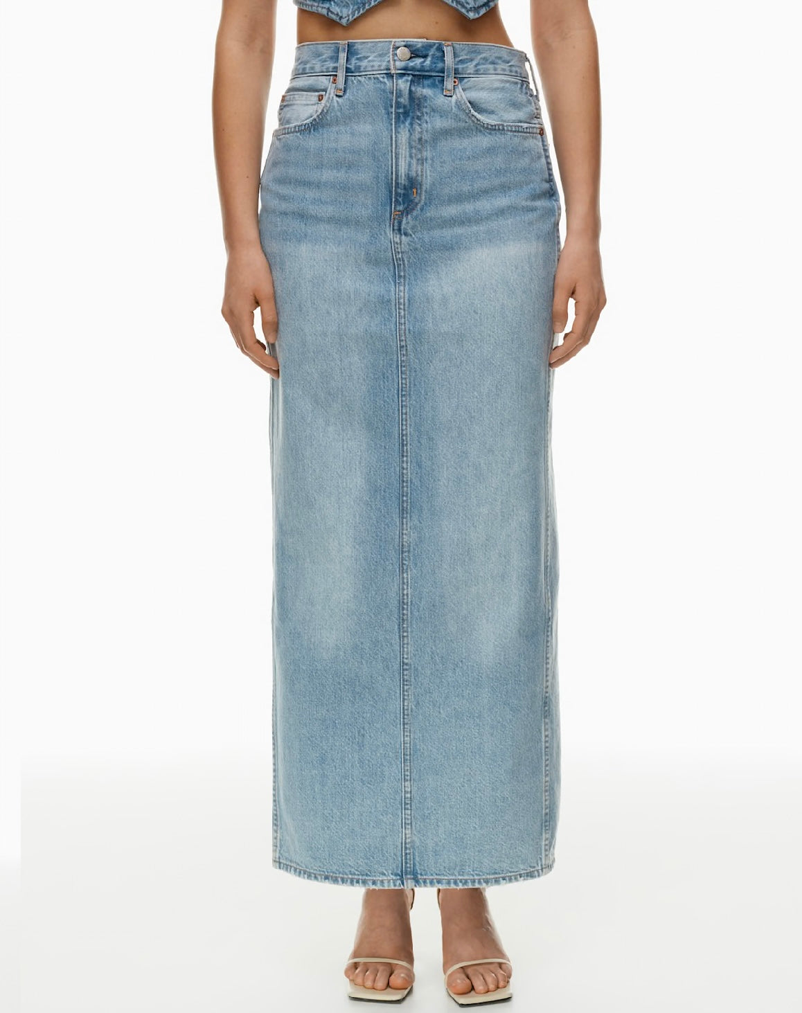 Denim Forum The 90s Pencil Maxi Denim Skirt — 29