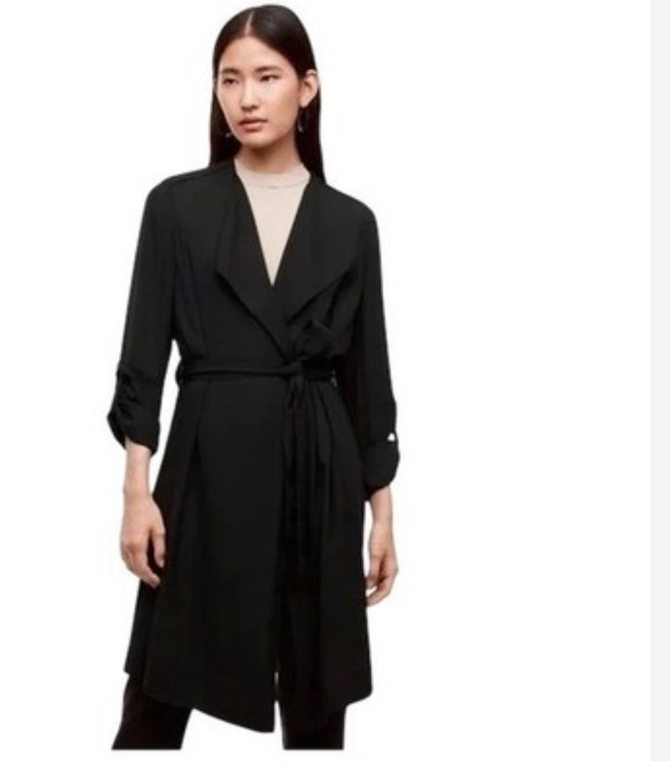 Babaton Quincey Trench Jacket — Black | M