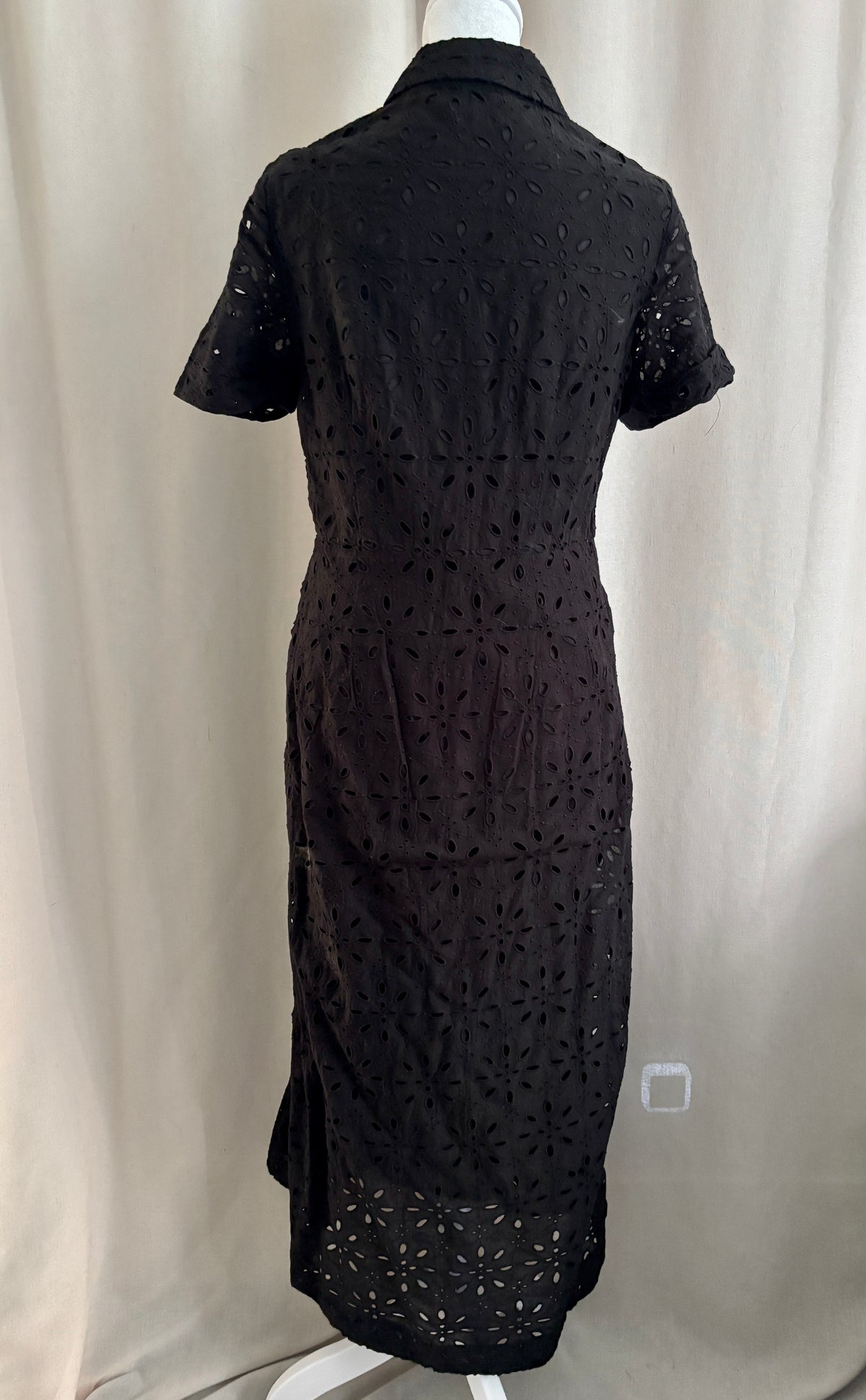 Wilfred Embroidered Cut-Out Poplin Midi Dress — Size XS