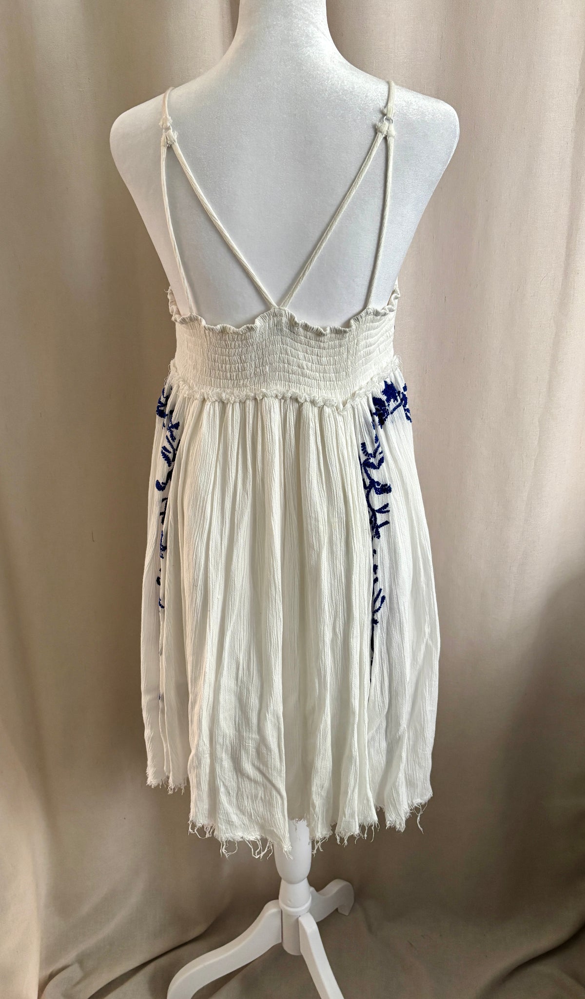 Dex Boho Embroidered Babydoll Dress — Size XS