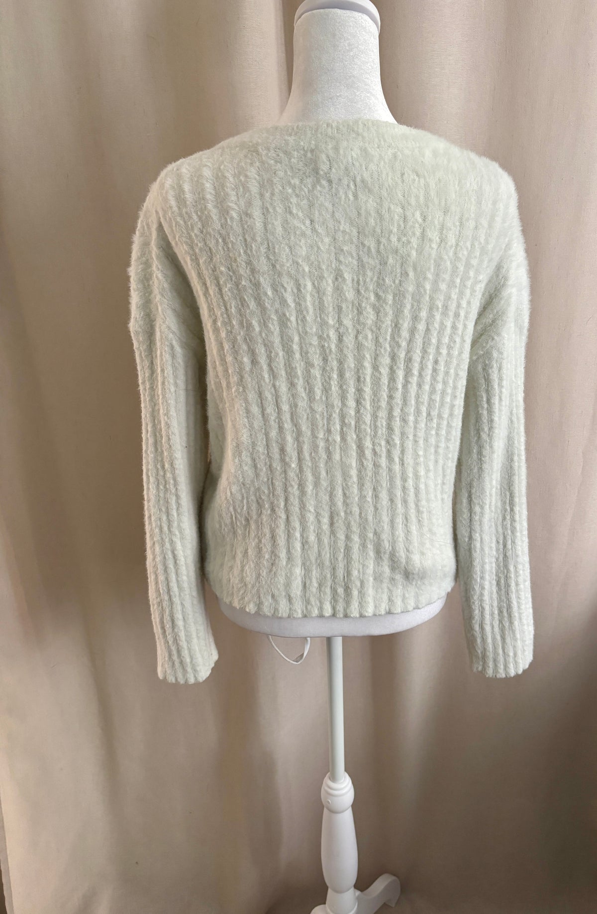 Babaton Fuzzy V-Neck Sweater — Size XS