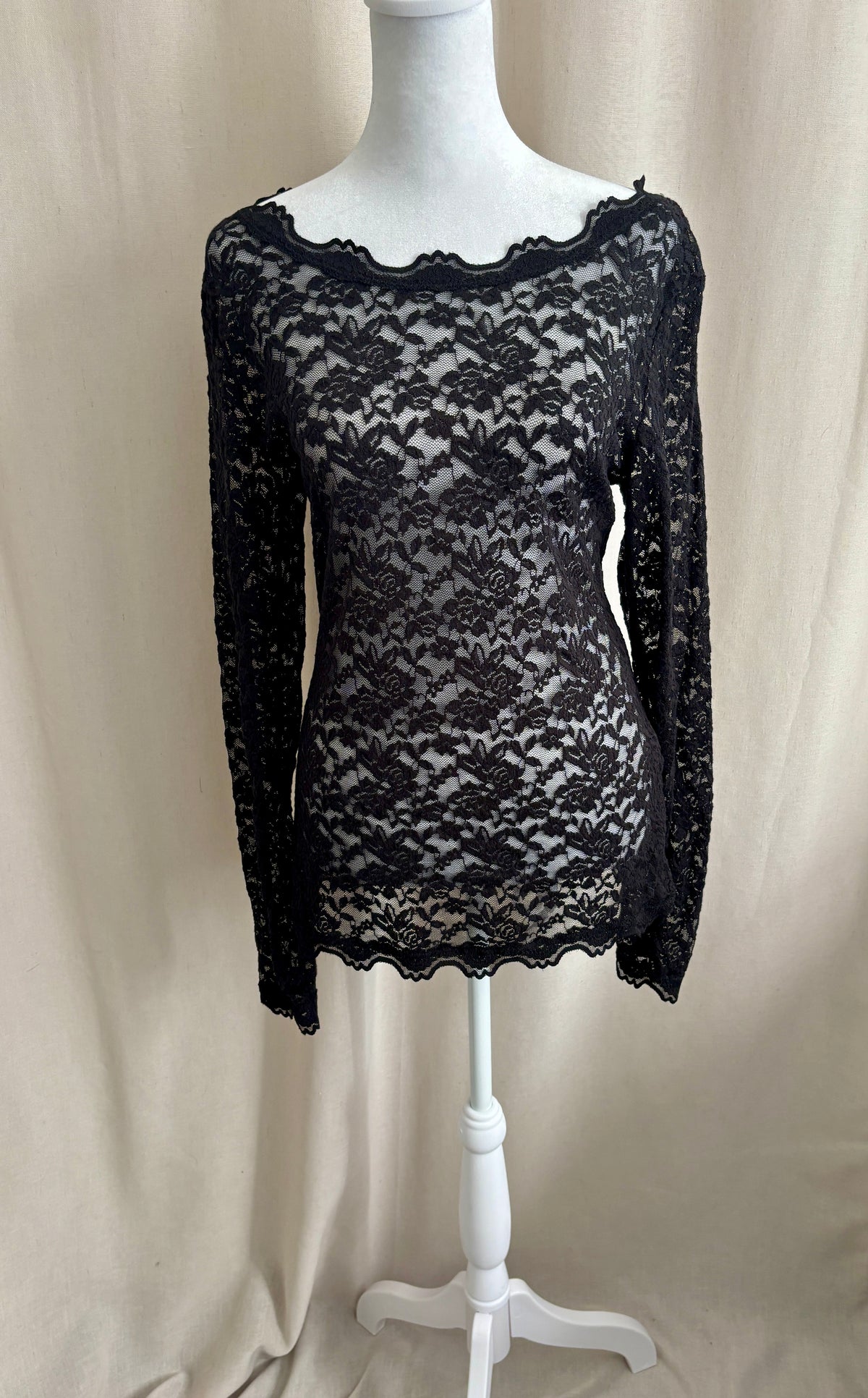Rosemunde Copenhagen Lace Long Sleeve Shirt — Fits S/M