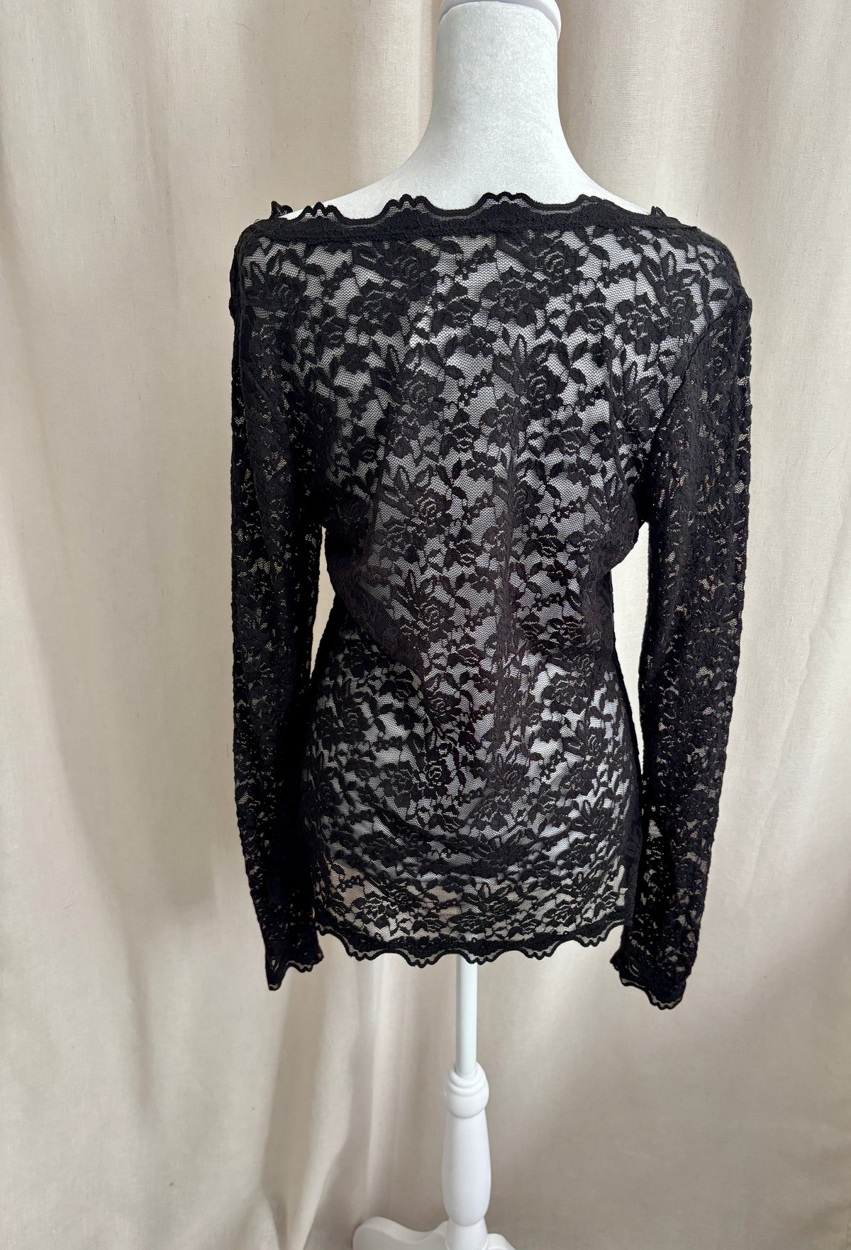 Rosemunde Copenhagen Lace Long Sleeve Shirt — Fits S/M
