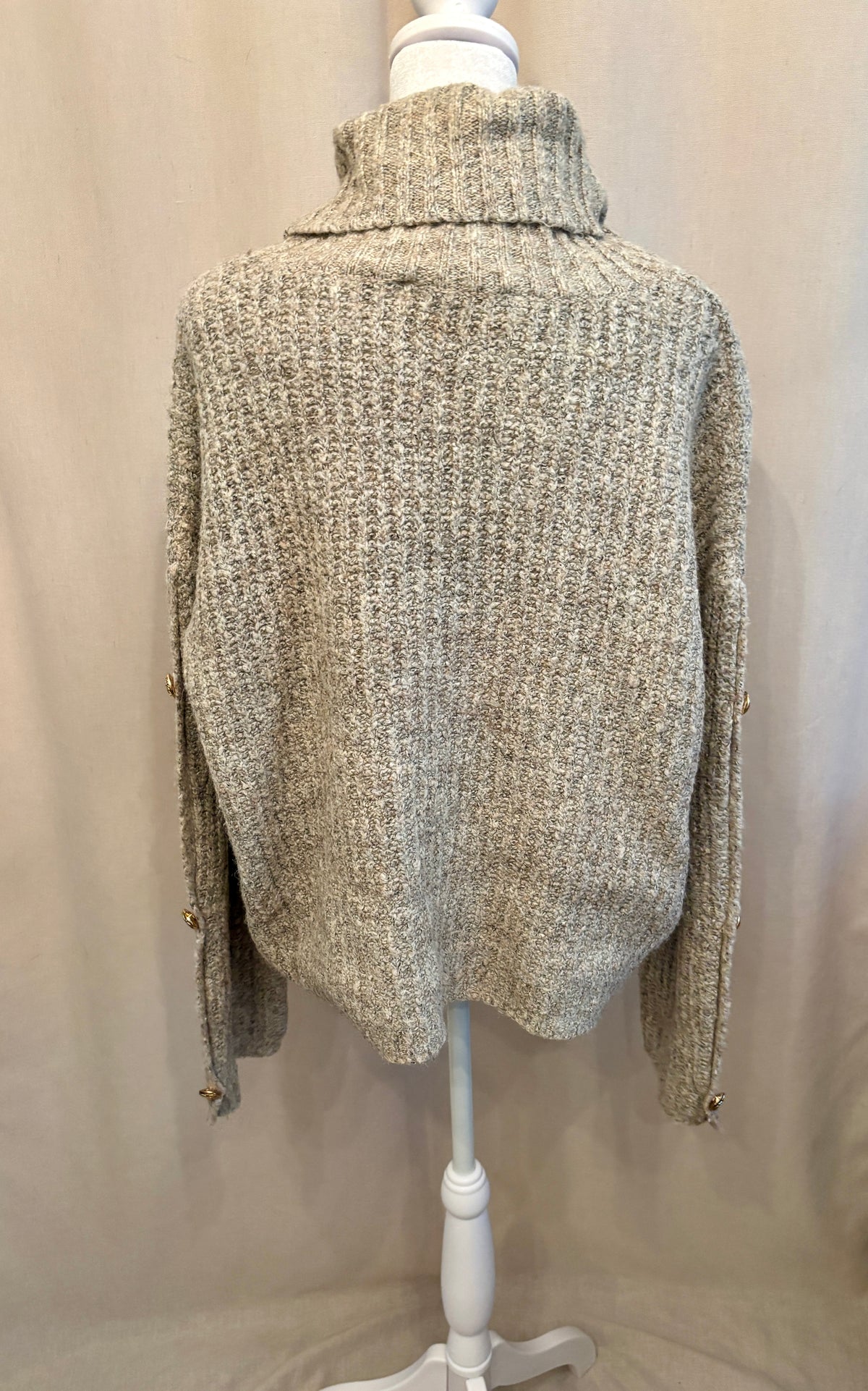 Contemporaine Simons Cropped Ribbed Turtleneck — Size L