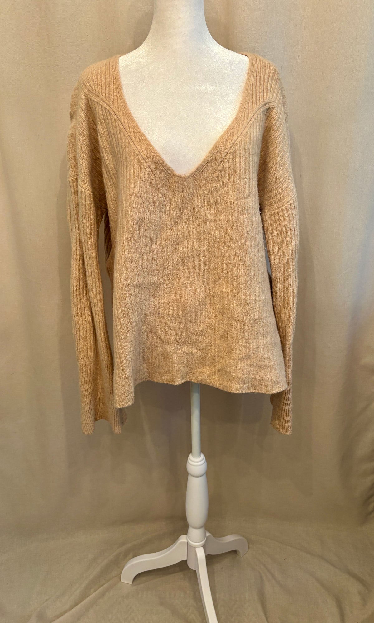 Rag & Bone Merino Wool V-Neck Sweater — Size L