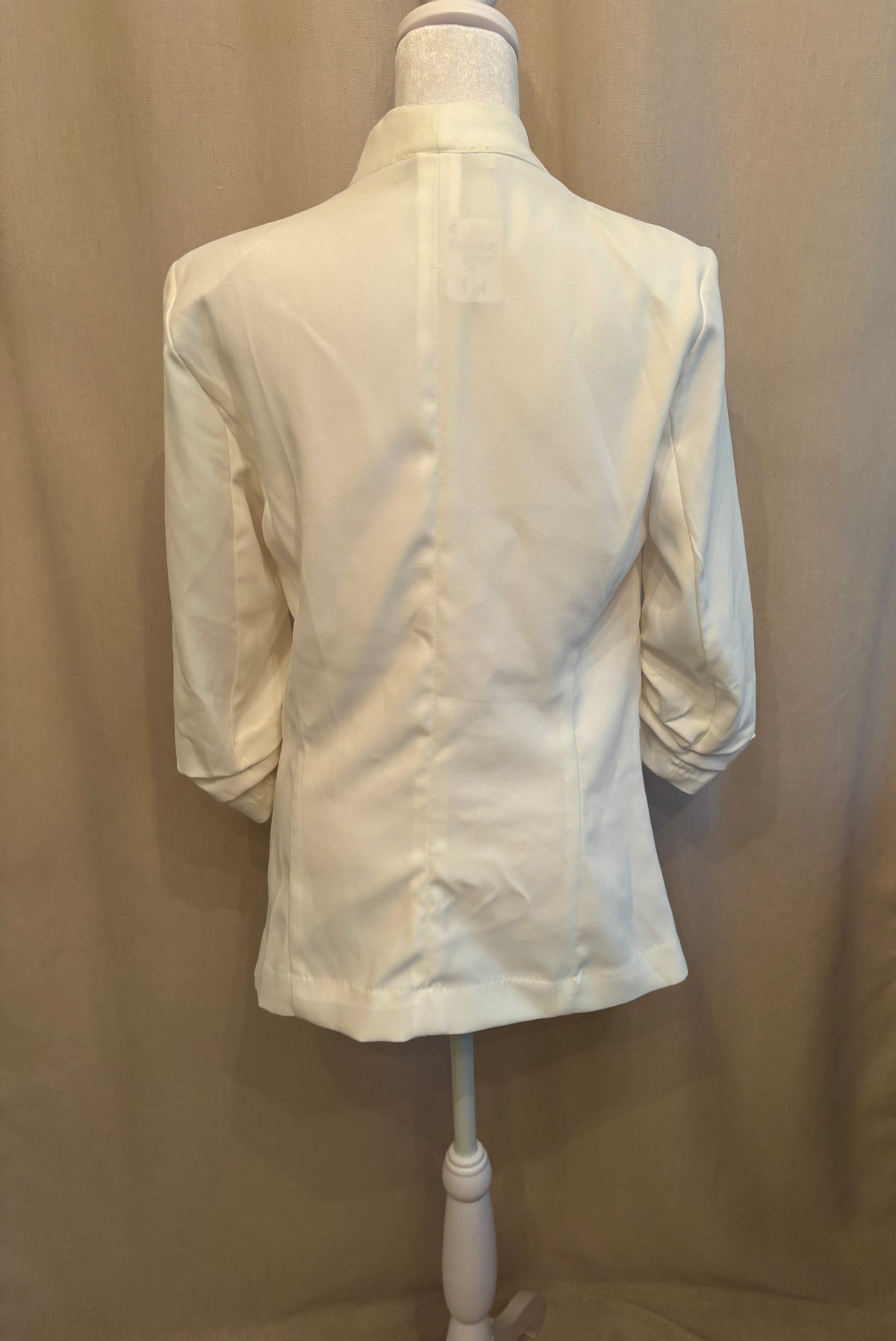 Rachel Zoe Open-Front Ruched-Sleeve Blazer — Size S