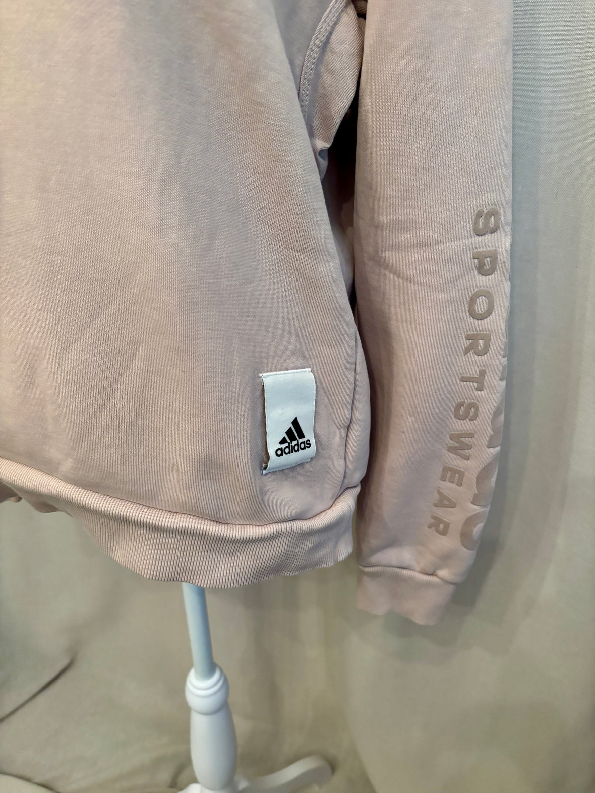 adidas Flocked-Logo Crewneck — Fits S