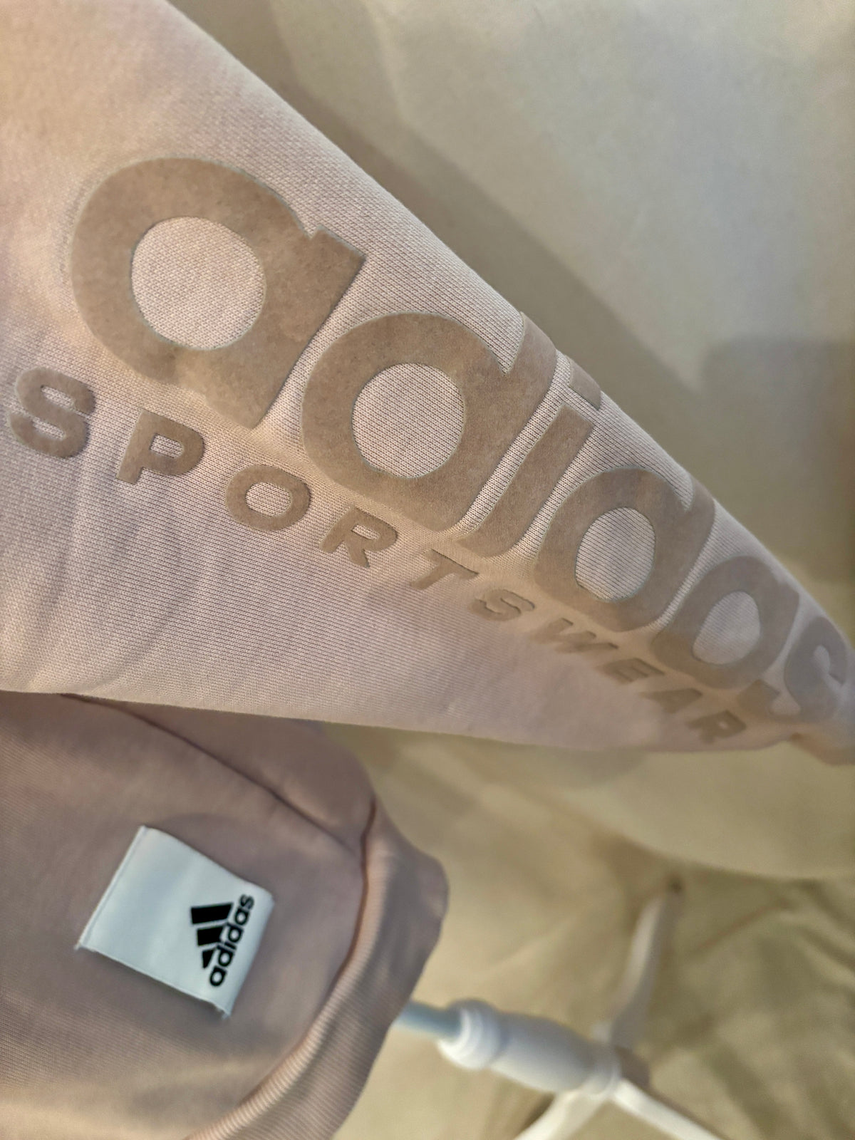 adidas Flocked-Logo Crewneck — Fits S