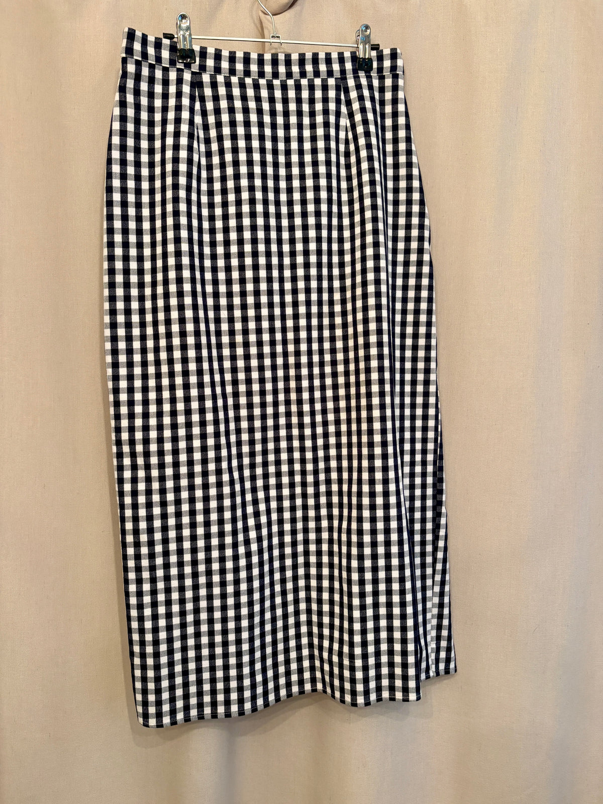 WAYF Gingham Pencil Midi Skirt — Size M