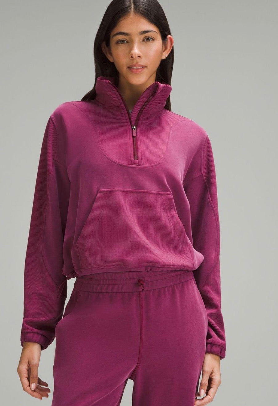 lululemon Brushed Softstreme Ribbed Half Zip — Size 6
