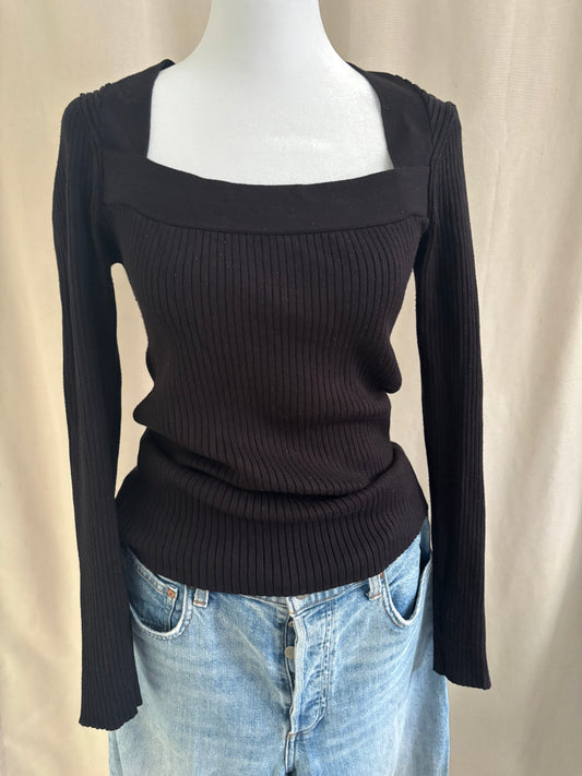 H&M Square Neck Ribbed Sweater - Size Medium