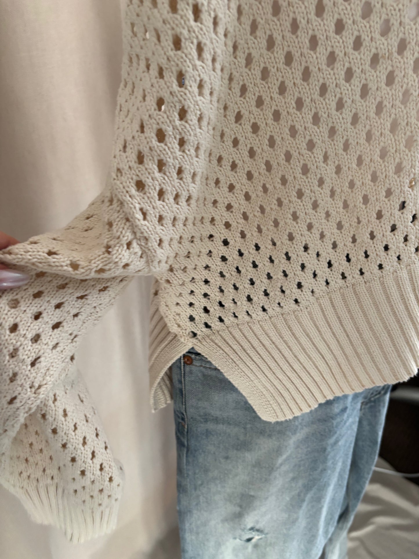 Dynamite Open Crochet Sweater Size Medium