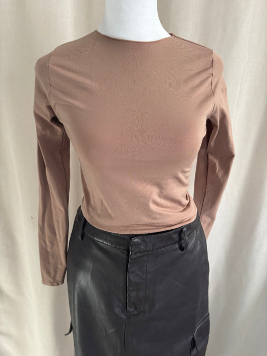 Skims Taupe Long Sleeve Bodysuit Size L / XL