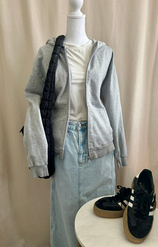 Sunday Best Grey Zip Hoodie | Size M