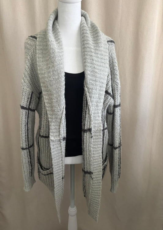Leith Grey Windowpane Wrap Cardigan | Size M/L