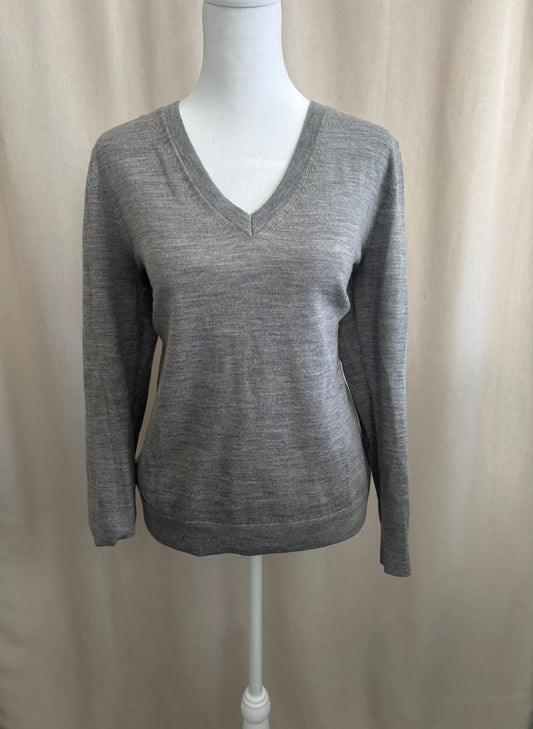 Banana Republic Grey Merino Wool V-Neck Sweater | Size S