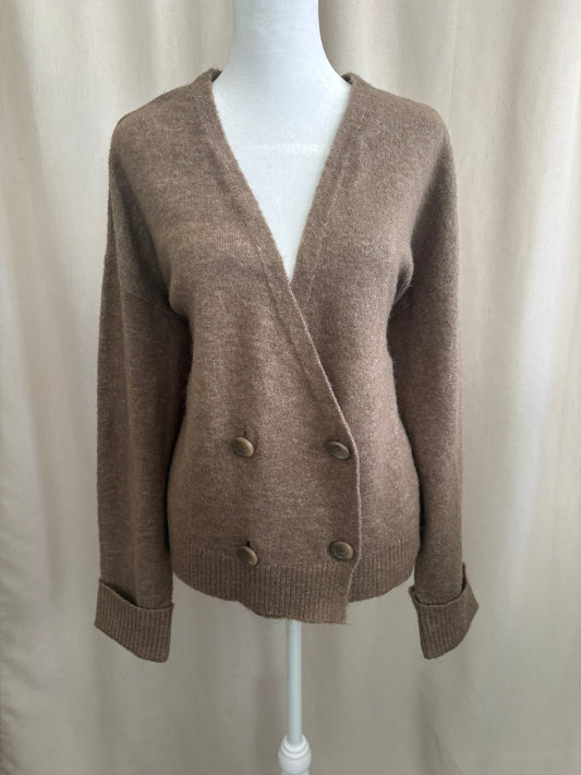 Brown Double-Breasted Sweater | Fits M/L
