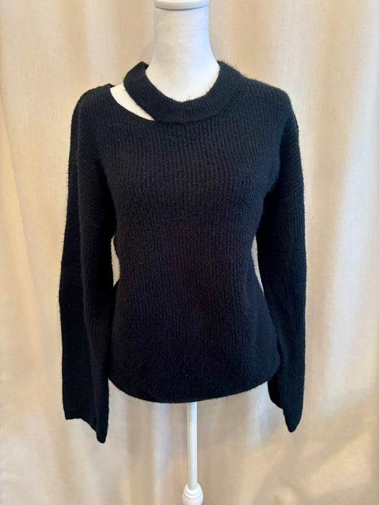 Rails Alexi Black Ribbed Sweater | Size M