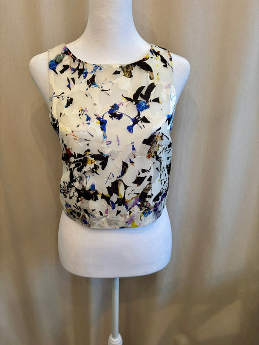 Elizabeth and James Cropped Floral Burnout Tank | Size XS