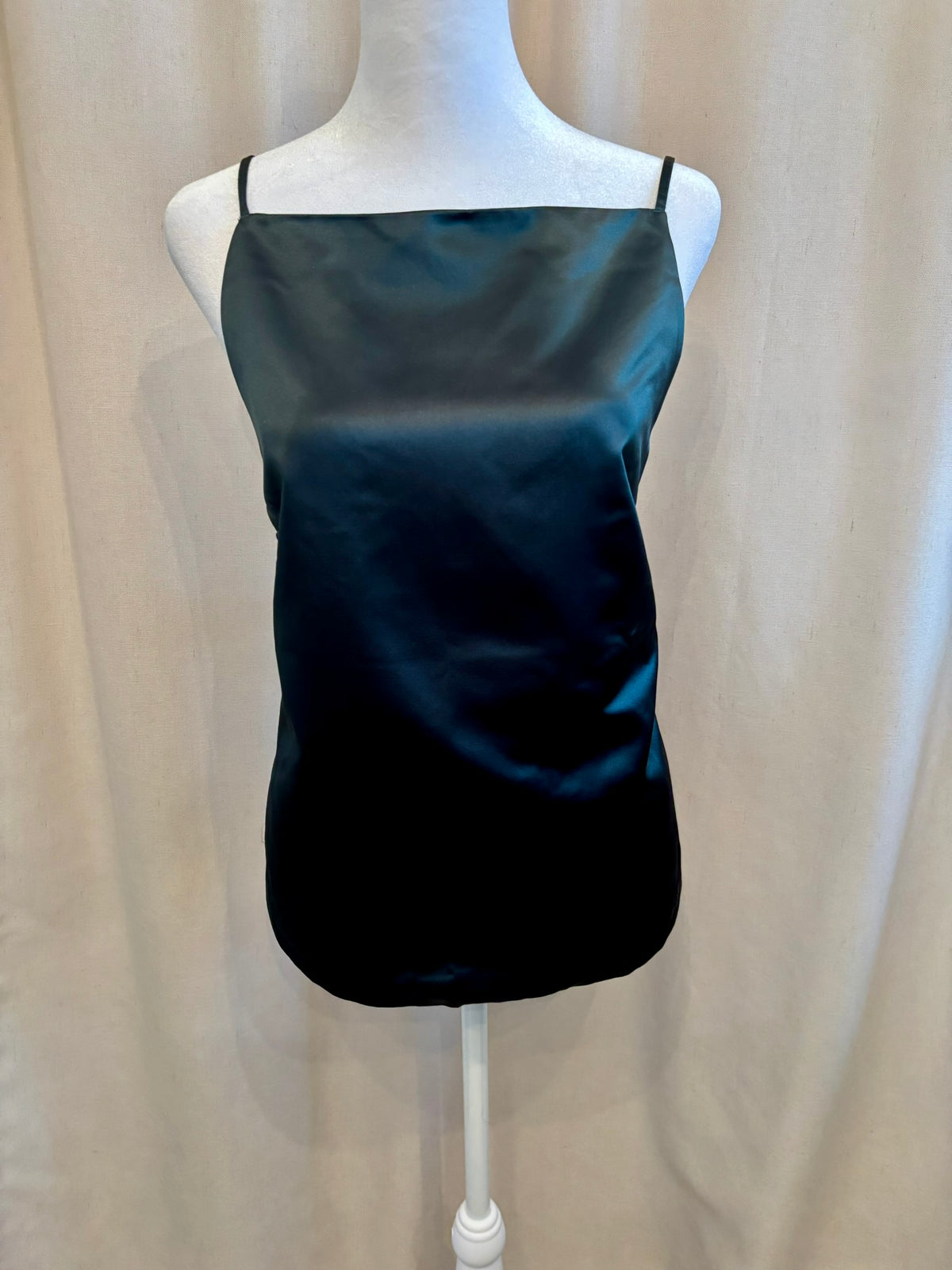 Abercrombie & Fitch Dark Green Satin Open-Back Top | Size L