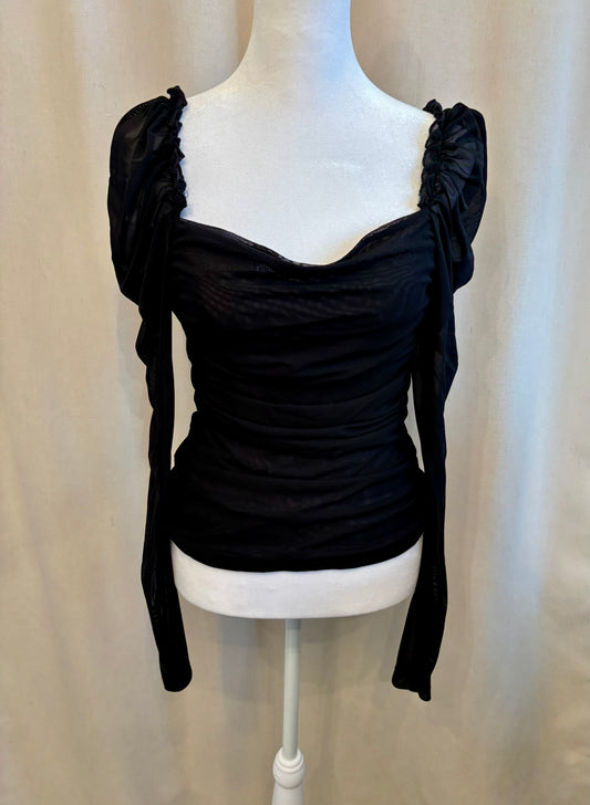 Shein Sheer Long Sleeve Top | L