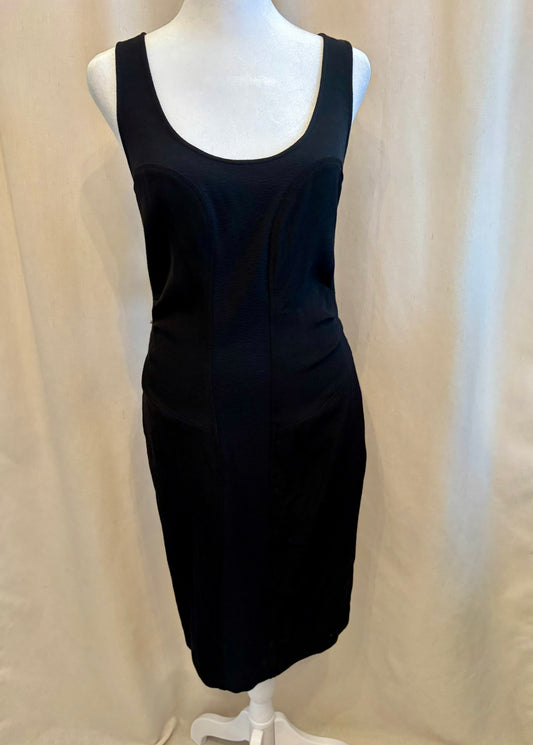 Diane von Furstenberg Black Ruched Dress | Size 10 Fits 6-10