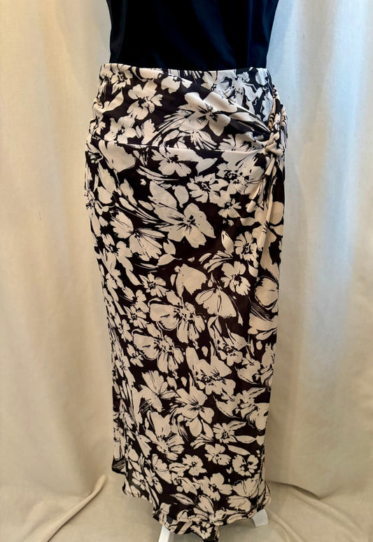 Becool Floral Pull-On Midi Skirt | Size L