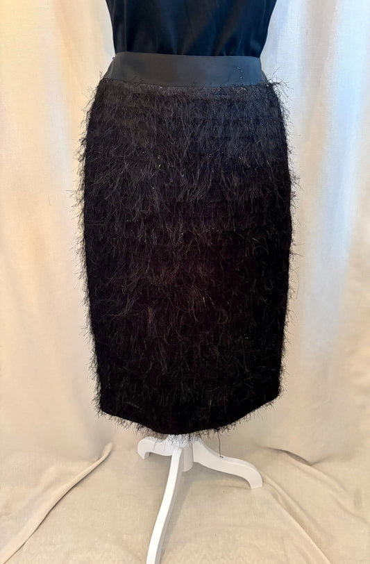Banana Republic Black Eyelash Midi Skirt | Size 0
