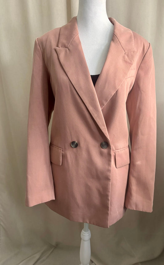 H&M Pink Double-Breasted Blazer | Size S